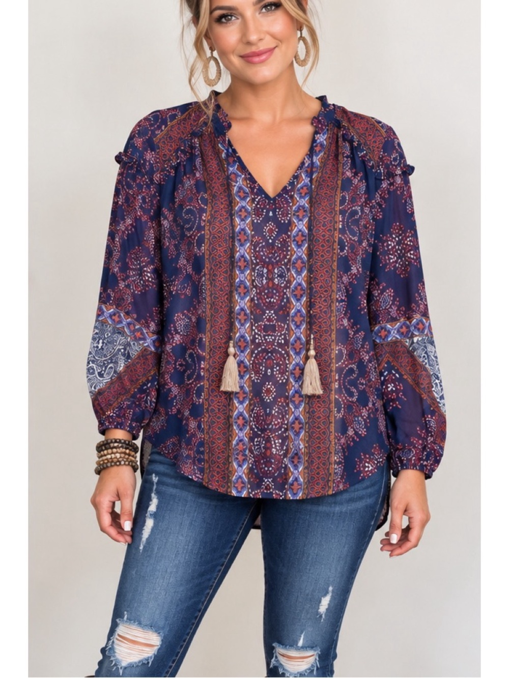 Knox Rose semi sheer tunic top